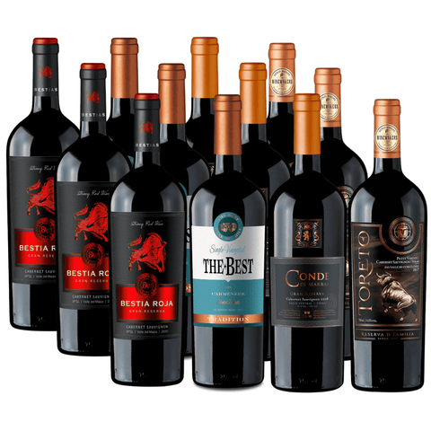 Pack 12 vinos| Vinos Reserva, Gran Reserva y Premium |750cc