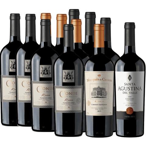 Pack 12 vinos| Reserva Carmenere al mejor precio| 750cc