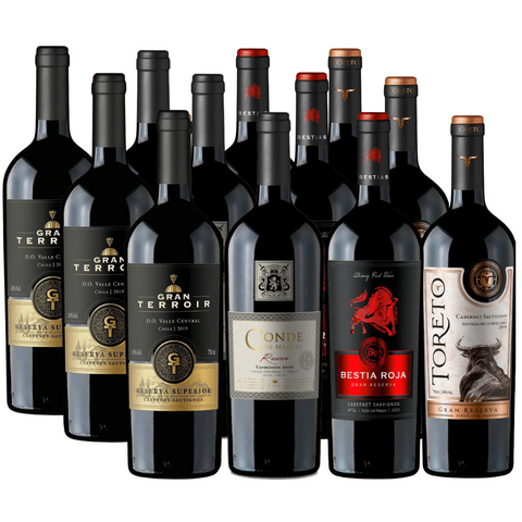Pack 12 vinos| Vinos gran reserva y reserva al mejor precio|  750cc