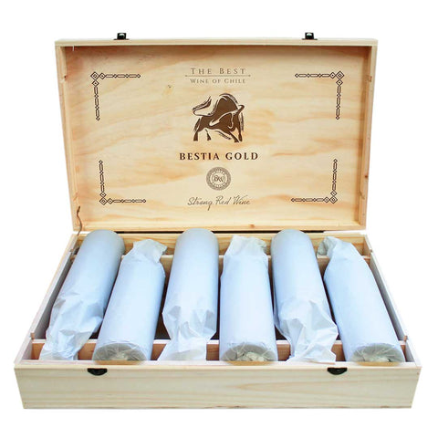 Bestia Gold | Limited Edition | Carmenere| Caja Madera 6 botellas 750 cc